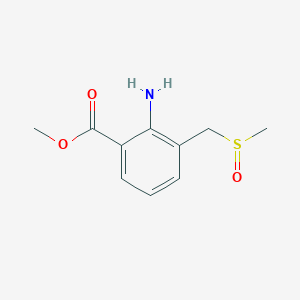 molecular formula C10H13NO3S B8321423 Methyl 2-amino-3-(methylsulfinylmethyl)benzoate 