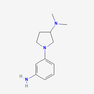 molecular formula C12H19N3 B8321464 1-(3-aminophenyl)-N,N-dimethylpyrrolidin-3-amine 