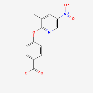 molecular formula C14H12N2O5 B8321465 Methyl 4-(3-methyl-5-nitropyridin-2-yloxy)benzoate 