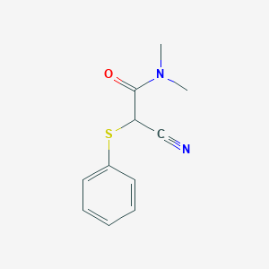 molecular formula C11H12N2OS B8321497 2-cyano-N,N-dimethyl-2-(phenylthio)acetamide 