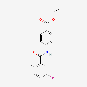 molecular formula C17H16FNO3 B8321510 Ethyl 4-[(5-fluoro-2-methylbenzoyl)amino]benzoate 