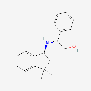 molecular formula C19H23NO B8321537 (R)-2-(((S)-3,3-Dimethyl-2,3-dihydro-1H-inden-1-yl)amino)-2-phenylethanol 