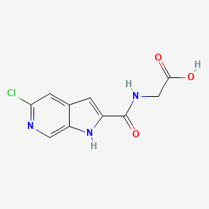 molecular formula C10H8ClN3O3 B8321576 [(5-Chloro-1H-pyrrolo[2,3-c]pyridine-2-carbonyl)amino]acetic acid 