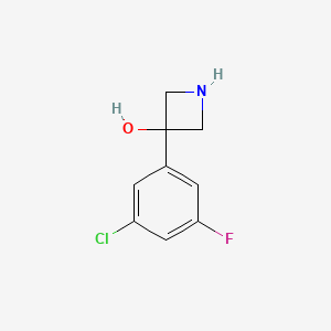 molecular formula C9H9ClFNO B8321585 3-(3-Chloro-5-fluorophenyl)azetidin-3-ol 
