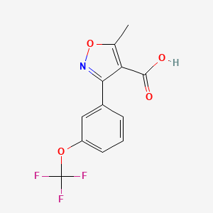 molecular formula C12H8F3NO4 B8321602 5-Methyl-3-(3-(trifluoromethoxy)phenyl)isoxazol-4-carboxylic acid 