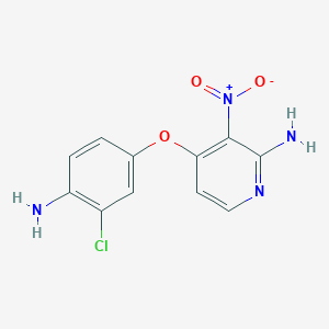 molecular formula C11H9ClN4O3 B8321632 4-(4-Amino-3-chlorophenoxy)-3-nitropyridin-2-amine 