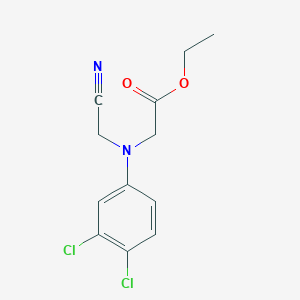 molecular formula C12H12Cl2N2O2 B8321646 Ethyl N-(cyanomethyl)-N-(3,4-dichlorophenyl)glycinate 