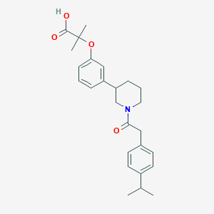 molecular formula C26H33NO4 B8321714 (S)-2-[3-[1-[(4-Isopropylphenyl)acetyl]piperidin-3-yl]phenoxy]-2-methylpropionic acid 