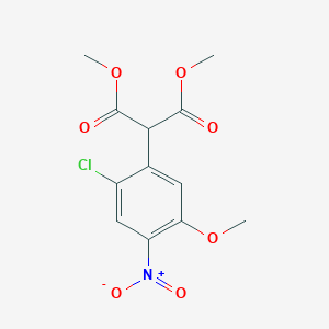 molecular formula C12H12ClNO7 B8321715 Dimethyl 2-(2-chloro-5-methoxy-4-nitrophenyl)malonate 