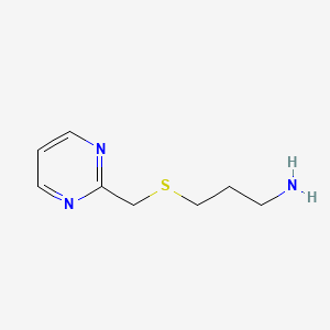 molecular formula C8H13N3S B8321722 2-[(3-Aminopropyl)thiomethyl]pyrimidine 