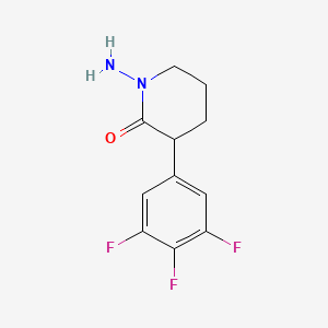 molecular formula C11H11F3N2O B8321742 1-Amino-3-(3,4,5-trifluorophenyl)piperidin-2-one CAS No. 949560-37-6