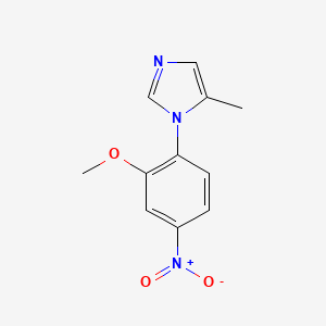 molecular formula C11H11N3O3 B8321777 1-(2-methoxy-4-nitro-phenyl)-5-methyl-1H-imidazole 