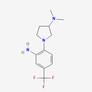 molecular formula C13H18F3N3 B8321799 1-(2-amino-4-(trifluoromethyl)phenyl)-N,N-dimethylpyrrolidin-3-amine 