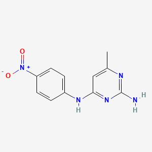 molecular formula C11H11N5O2 B8321833 6-Methyl-N4-(4-nitrophenyl)pyrimidine-2,4-diamine 