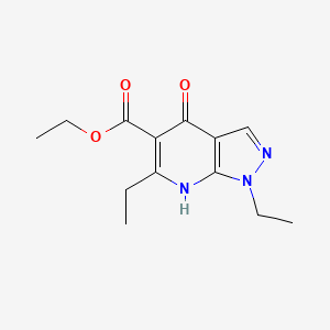 molecular formula C13H17N3O3 B8321849 Ethyl 1,6-diethyl-4-hydroxy-1H-pyrazolo[3,4-b]pyridine-5-carboxylate 