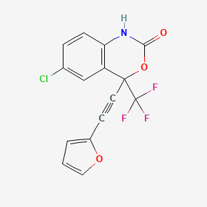 molecular formula C15H7ClF3NO3 B8321857 6-chloro-4-[2-(2-furyl)ethynyl]-4-(trifluoromethyl)-1H-3,1-benzoxazin-2-one 