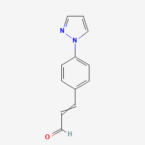 molecular formula C12H10N2O B8321858 3-[4-(1H-pyrazol-1-yl)phenyl]-2-propenal 