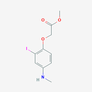 molecular formula C10H12INO3 B8321867 (2-Iodo-4-methylamino-phenoxy)-acetic acid methyl ester 