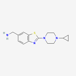 molecular formula C15H20N4S B8321884 6-Aminomethyl-2-(4-cyclopropylpiperazin-1-yl)benzothiazole 