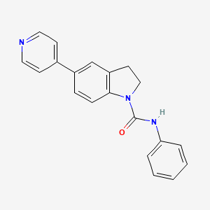 molecular formula C20H17N3O B8321894 N-phenyl-5-(4-pyridinyl)-1-indolinecarboxamide 