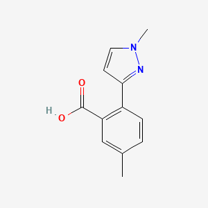 molecular formula C12H12N2O2 B8321936 5-Methyl-2-(1-methyl-1H-pyrazol-3-yl)benzoic acid 