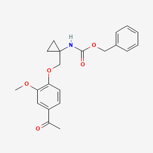 molecular formula C21H23NO5 B8321956 1-[(4-acetyl-2-methoxyphenoxy)methyl]-N-benzyloxycarbonyl-1-aminocyclopropane 