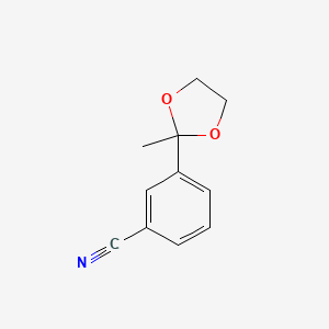 molecular formula C11H11NO2 B8321998 3-(2-Methyl-1,3-dioxolan-2-yl)benzonitrile 