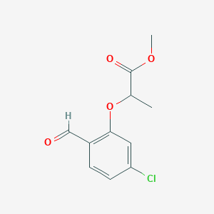 molecular formula C11H11ClO4 B8322051 Methyl 2-(5-chloro-2-formylphenoxy)propionate 