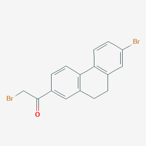 molecular formula C16H12Br2O B8322127 2-Bromo-1-(7-bromo-9,10-dihydrophenanthren-2-yl)ethanone 