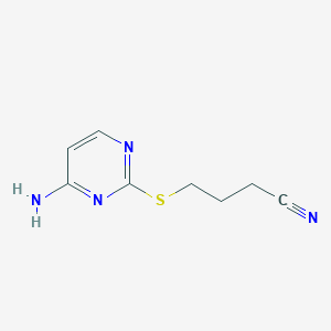 molecular formula C8H10N4S B8322141 4-[4-Aminopyrimid-2-ylthio]butyronitrile 