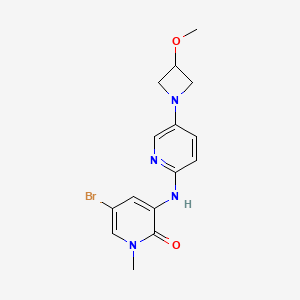 molecular formula C15H17BrN4O2 B8322144 5-Bromo-3-(5-(3-methoxyazetidin-1-yl)pyridin-2-ylamino)-1-methylpyridin-2(1H)-one 