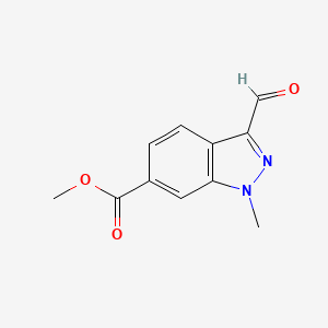 molecular formula C11H10N2O3 B8322168 methyl 3-formyl-1-methyl-1H-indazole-6-carboxylate 