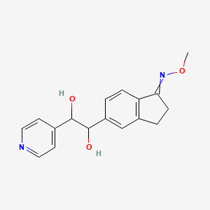 molecular formula C17H18N2O3 B8322217 5-(1,2-Dihydroxy-2-pyridin-4-yl-ethyl)-indan-1-one-O-methyl-oxime 