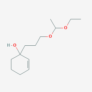 molecular formula C13H24O3 B8322227 1-[3-(1-Ethoxyethoxy)propyl]cyclohex-2-en-1-ol CAS No. 87151-65-3