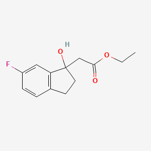 molecular formula C13H15FO3 B8322242 Ethyl 2-(6-fluoro-1-hydroxy-1-indanyl)acetate 