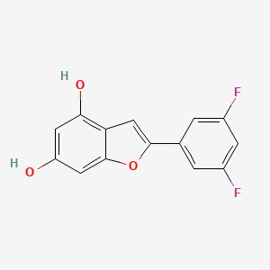 molecular formula C14H8F2O3 B8322254 2-(3,5-Difluorophenyl)benzofuran-4,6-diol 