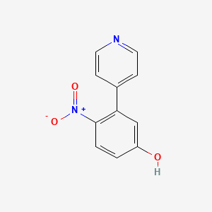 molecular formula C11H8N2O3 B8322277 4-Nitro-3-(4-pyridinyl)phenol 