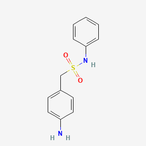 molecular formula C13H14N2O2S B8322304 4-Amino-N-phenylbenzenemethanesulphonamide 