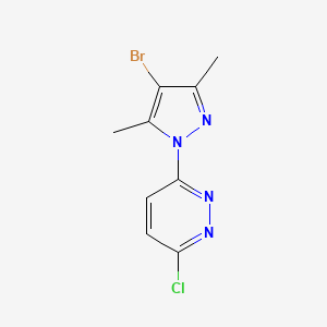 molecular formula C9H8BrClN4 B8322309 3-Chloro-6-(3,5-dimethyl-4-bromo-1-pyrazolyl)-pyridazine CAS No. 70588-86-2