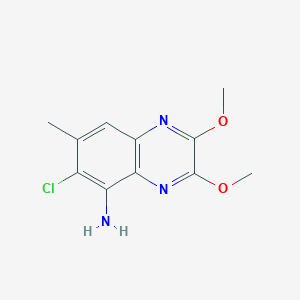 molecular formula C11H12ClN3O2 B8322313 5-Amino-6-chloro-2,3-dimethoxy-7-methylquinoxaline 
