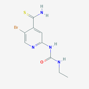 molecular formula C9H11BrN4OS B8322319 5-Bromo-2-(3-ethylureido)pyridine-4-carbothioamide 