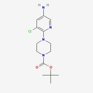 molecular formula C14H21ClN4O2 B8322323 4-(5-Amino-3-chloro-pyridin-2-yl)-piperazine-1-carboxylic acid tert-butyl ester 
