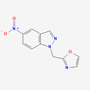 molecular formula C11H8N4O3 B8322369 5-nitro-1-(1,3-oxazol-2-ylmethyl)-1H-indazole 