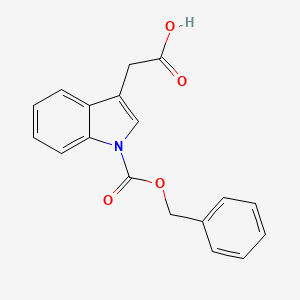 molecular formula C18H15NO4 B8322375 1-(Benzyloxycarbonyl)indol-3-yl acetic Acid 