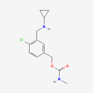 molecular formula C13H17ClN2O2 B8322403 Methyl-carbamic Acid 4-chloro-3-cyclopropylaminomethyl-benzyl Ester 