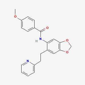 4-Methoxy-N-{6-[2-(pyridin-2-yl)ethyl]-2H-1,3-benzodioxol-5-yl}benzamide