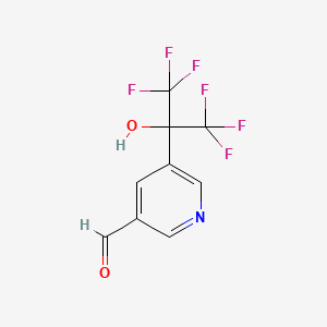 molecular formula C9H5F6NO2 B8322436 5-(1,1,1,3,3,3-Hexafluoro-2-hydroxypropan-2-yl)nicotinaldehyde CAS No. 1675207-35-8