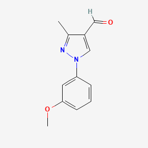molecular formula C12H12N2O2 B8322446 1-(3-methoxyphenyl)-3-methyl-1H-pyrazole-4-carbaldehyde 