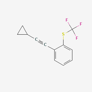 molecular formula C12H9F3S B8322518 1-(2-Cyclopropylethynyl)-2-trifluoromethylsulfanyl-benzene 