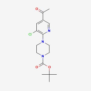 molecular formula C16H22ClN3O3 B8322571 4-(5-Acetyl-3-chloro-pyridin-2-yl)-piperazine-1-carboxylic acid tert-butyl ester 